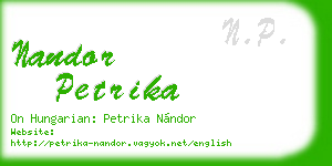 nandor petrika business card